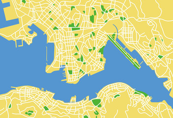 Fototapeta premium Mapa wektorowa Hongkongu.