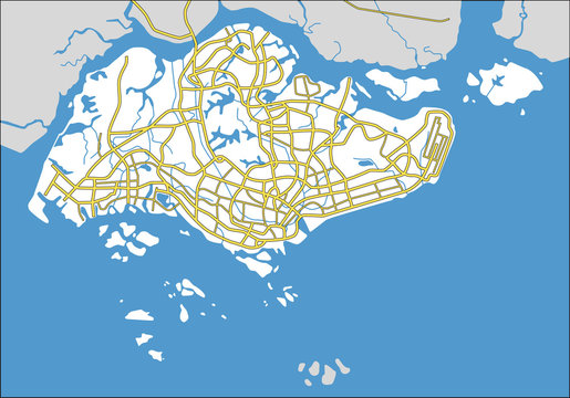 vector map of Singapore.