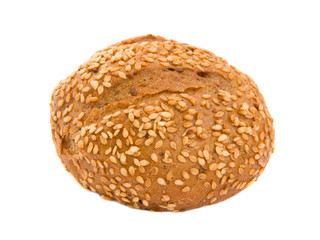 Sesame bun isolated over white