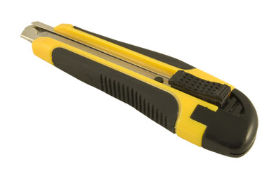 side view of carpet fitters knife isolated on white