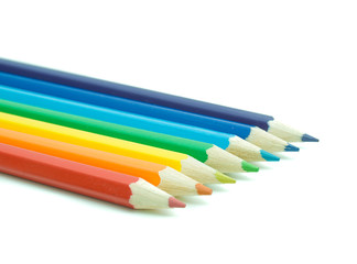 Rainbow colors in pencils