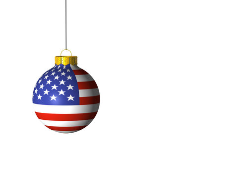 christmas ball with US flag