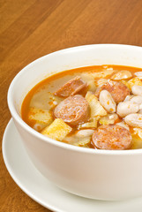 Romano Bean Soup with Chorizo Sausages