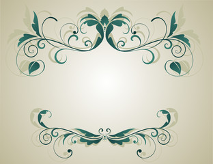 Floral grunge banner