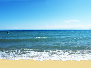 Fototapeta na wymiar sea water wave and beach