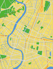 layered vector map of Bangkok.