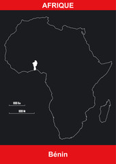 Carte Afrique - Bénin- Vectoriel