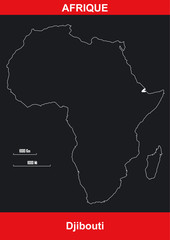 Carte Afrique - Djibouti - Vectoriel