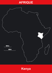 Carte Afrique - Kenya - Vectoriel