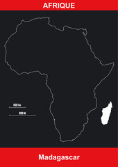 Carte Afrique - Madagascar - Vectoriel