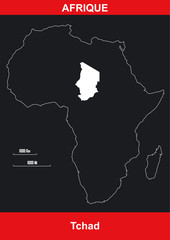 Carte Afrique - Tchad - Vectoriel
