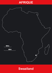 Carte Afrique - Swaziland - Vectoriel