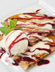 Dessert - Pancakes with Ice Cream