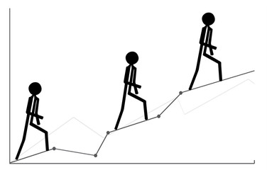 Fototapeta premium winners in business reaching the top