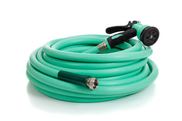 Green Garden Hose with Sprayer © Michael Flippo