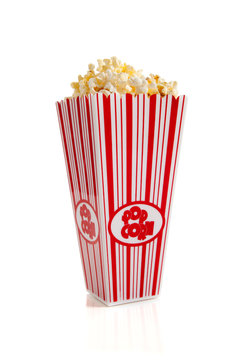 Movie Popcorn on White