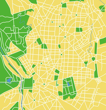 Vector map of Madrid.
