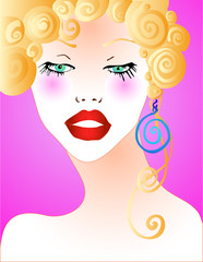 beautiful woman's face in vector