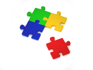 Fototapeta premium 3D unsolved puzzle