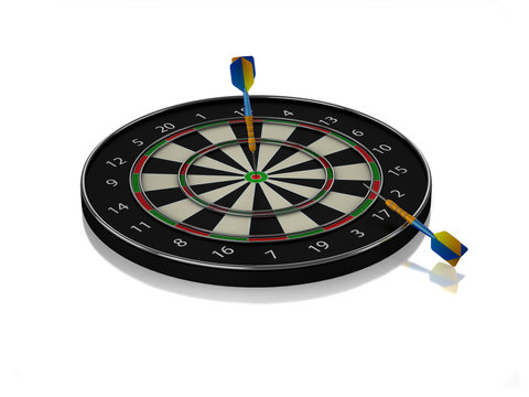 3D Dartsboard With Two Darts