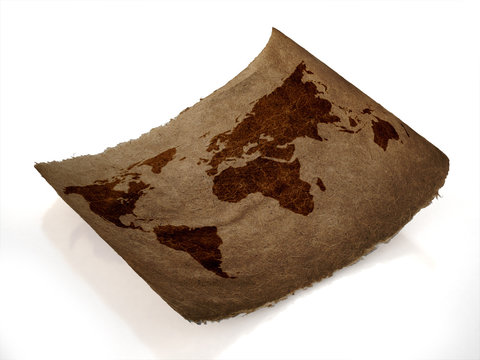Fototapeta 3D old map white background