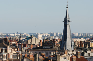 les toits de Lyon, France