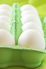 Chicken eggs in box
