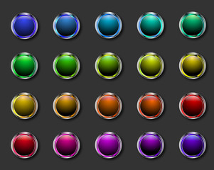 boutons ronds lumineux