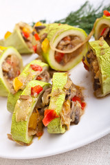 squash stuffed with vegetables and meat