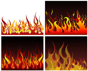 fire backgrounds set