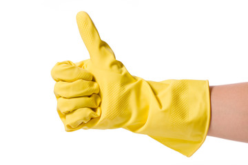 hand in rubber glove