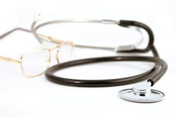 Stethoscope and glasses