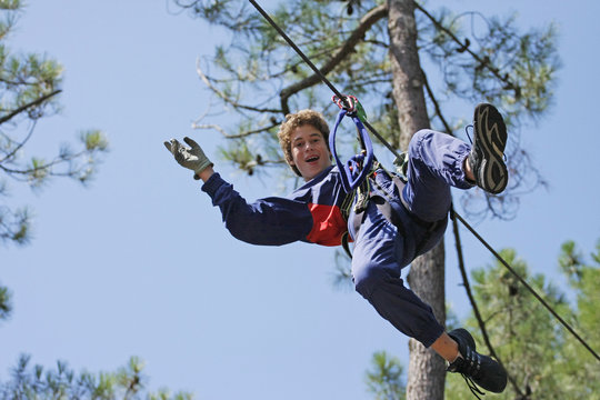 d&eacute;contract&eacute; sur la tyrolienne