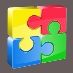 colorful 3d puzzle vector image