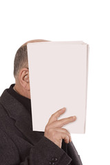 Businessman covering his face