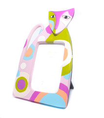 Cat as photo frame isolated