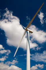 wind turbine on blue sky