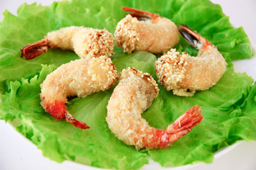 Grilled breading shrimps