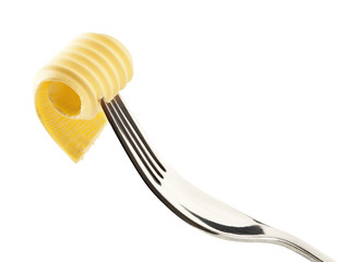 Butter curl on a fork