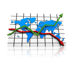 crisis in the world business market - illustration