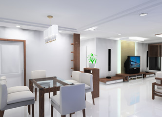 a living room in the apartment