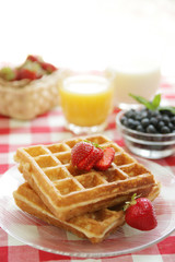 Waffles and strawberries