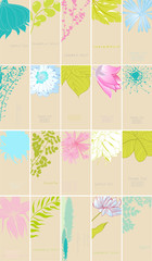 set of floral card