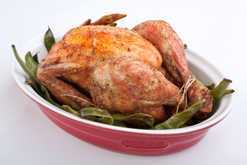 roasted chicken with green beans