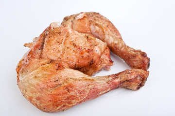 two roasted chicken legs