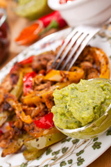 mexican dish and guacamole