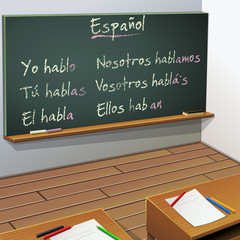 Cursos de español ( conjugación) - obrazy, fototapety, plakaty