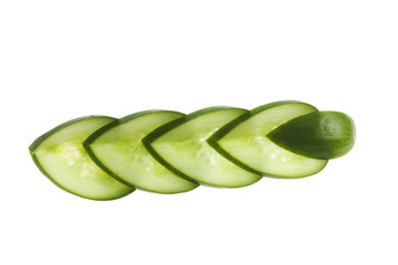 cucumber sliced white background