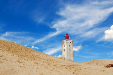 rubjerg knude lighthouse and dunes in denmark