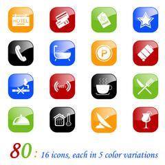 Hotel icons - color series